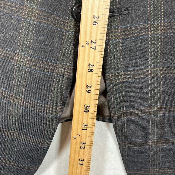 Hart Schaffner Marx HSM Made in USA 48R 100% Wool Brown Checkered Blazer - Picture 7 of 11